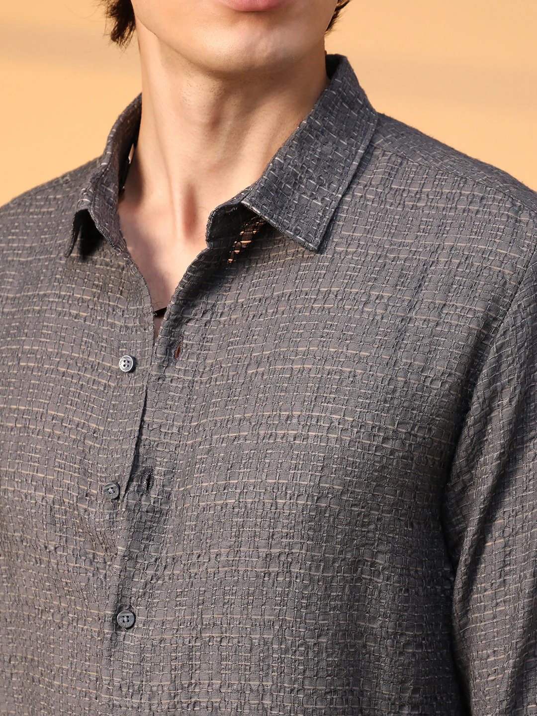 Solid Textured Knit Shirt - Image 7