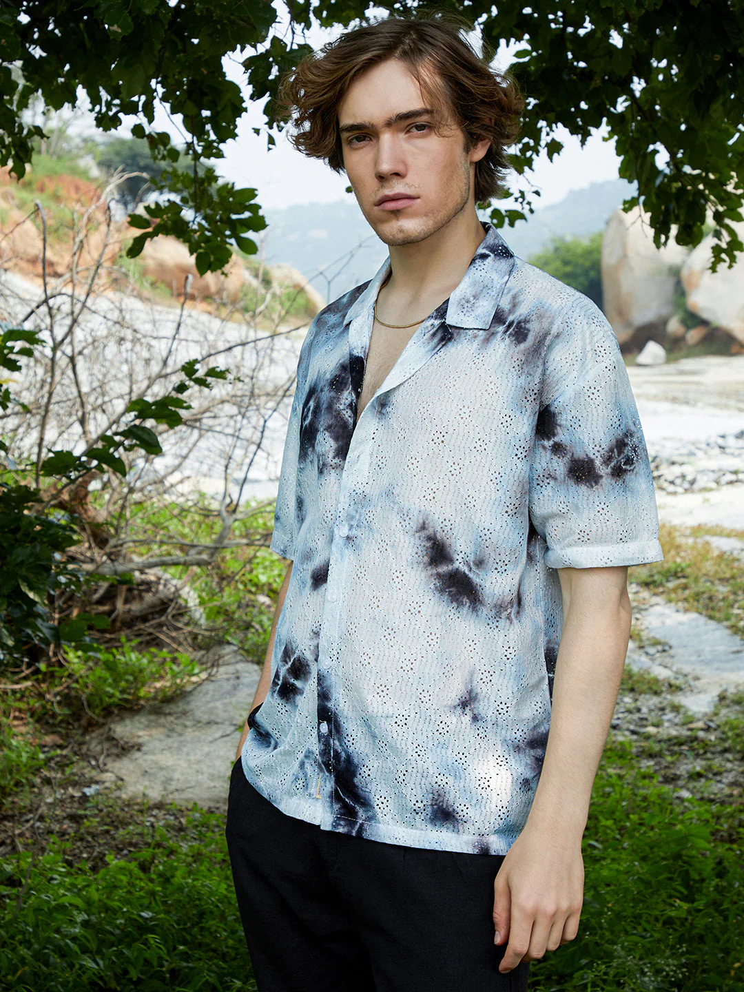Tie-Dye Knit Oversized Shirt - Image 3