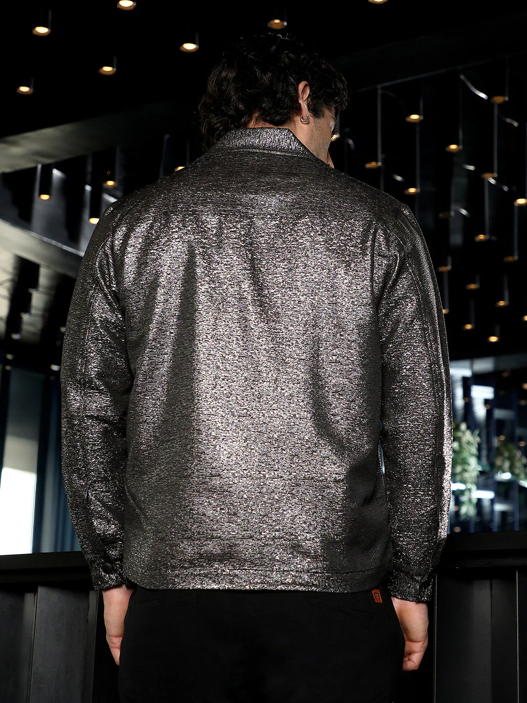 Gleam Utility-Jacquard Bomber Jacket - Image 4