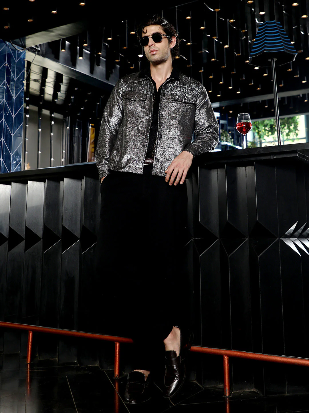 Gleam Utility-Jacquard Bomber Jacket - Image 6
