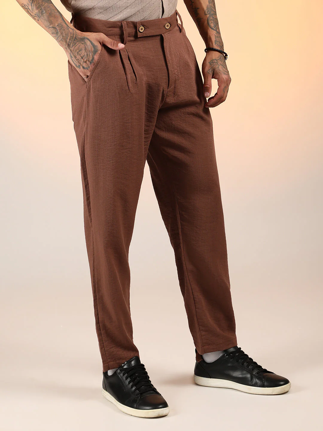 Slim-Fit Pleated Trousers - Image 3
