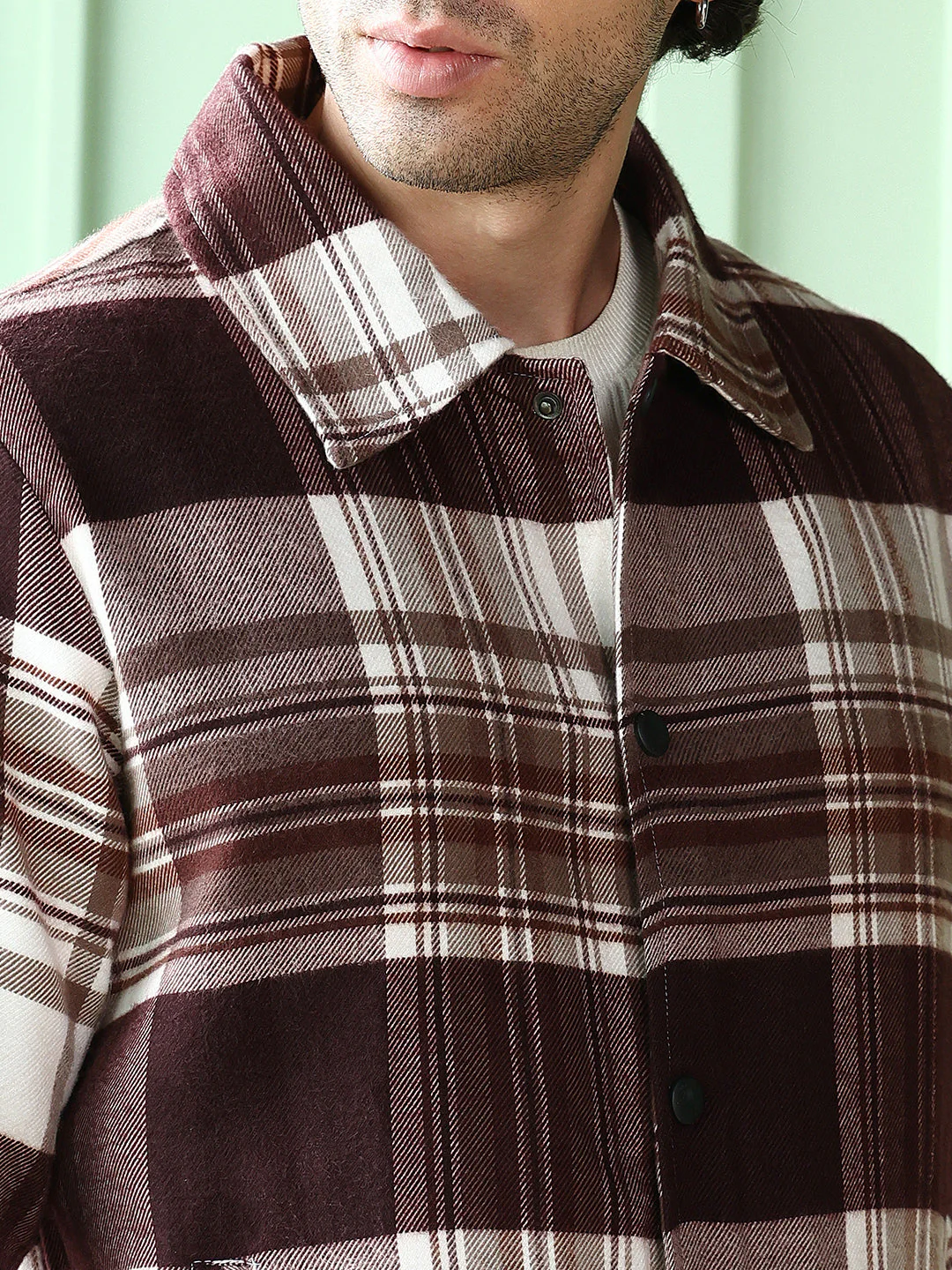 Brushed-Plaid Bomber Jacket - Image 7
