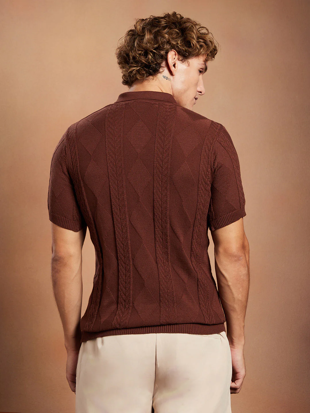 Argyle-Tactile Polo T-Shirt - Image 4