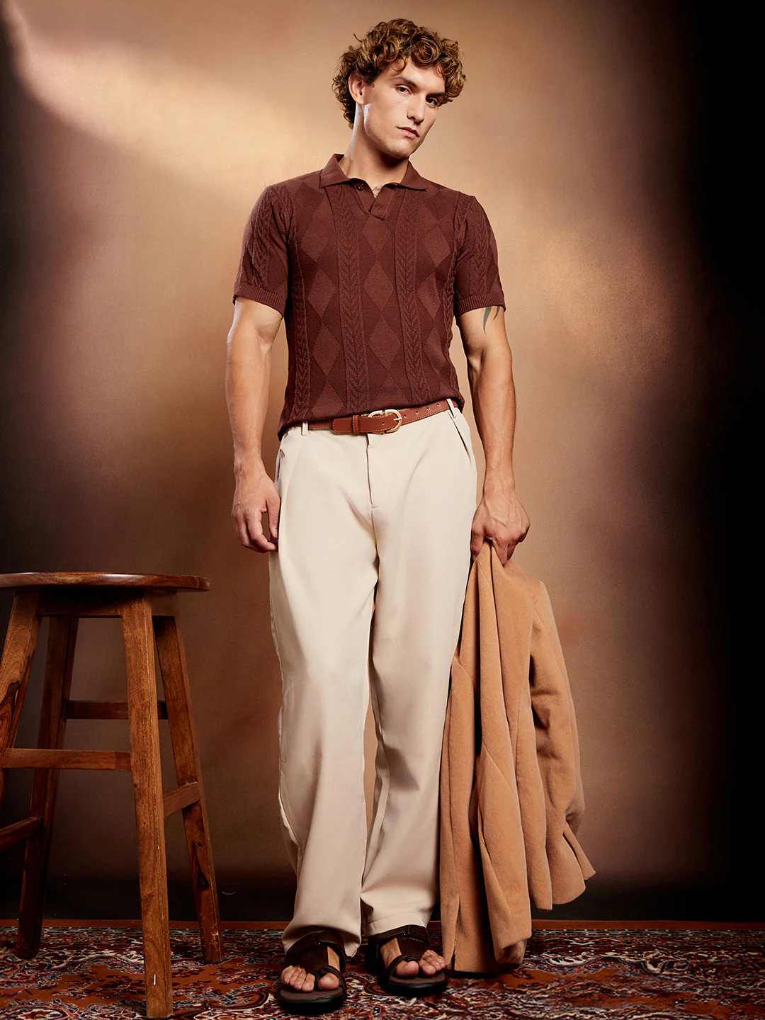 Argyle-Tactile Polo T-Shirt - Image 6