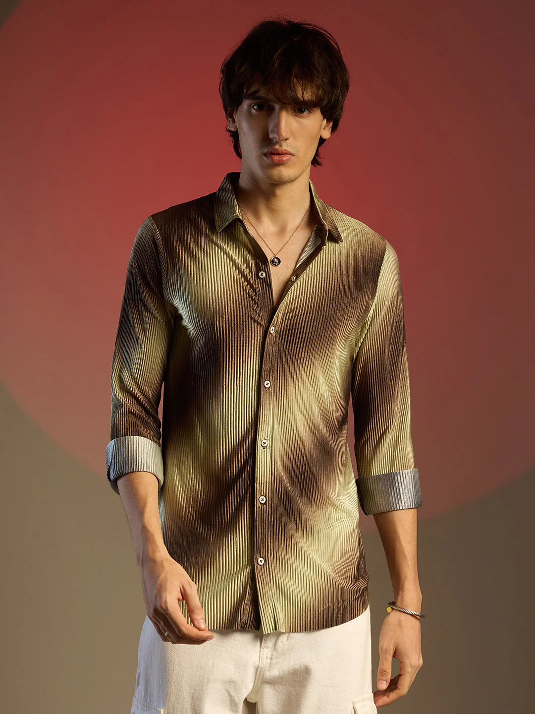 Ombre-Pleated Shirt - Image 2