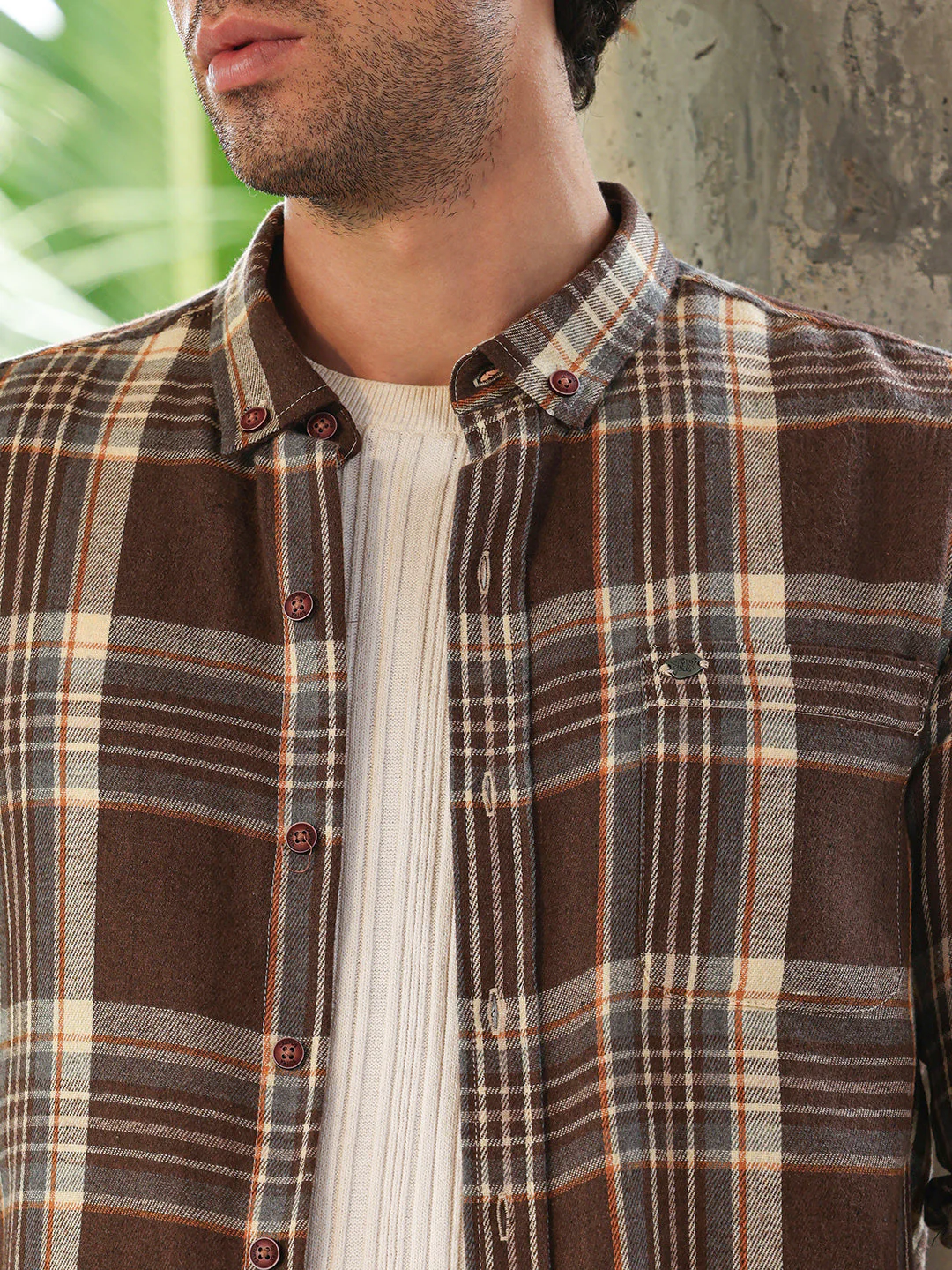 Button-Down Shadow-Plaid Shirt - Image 7