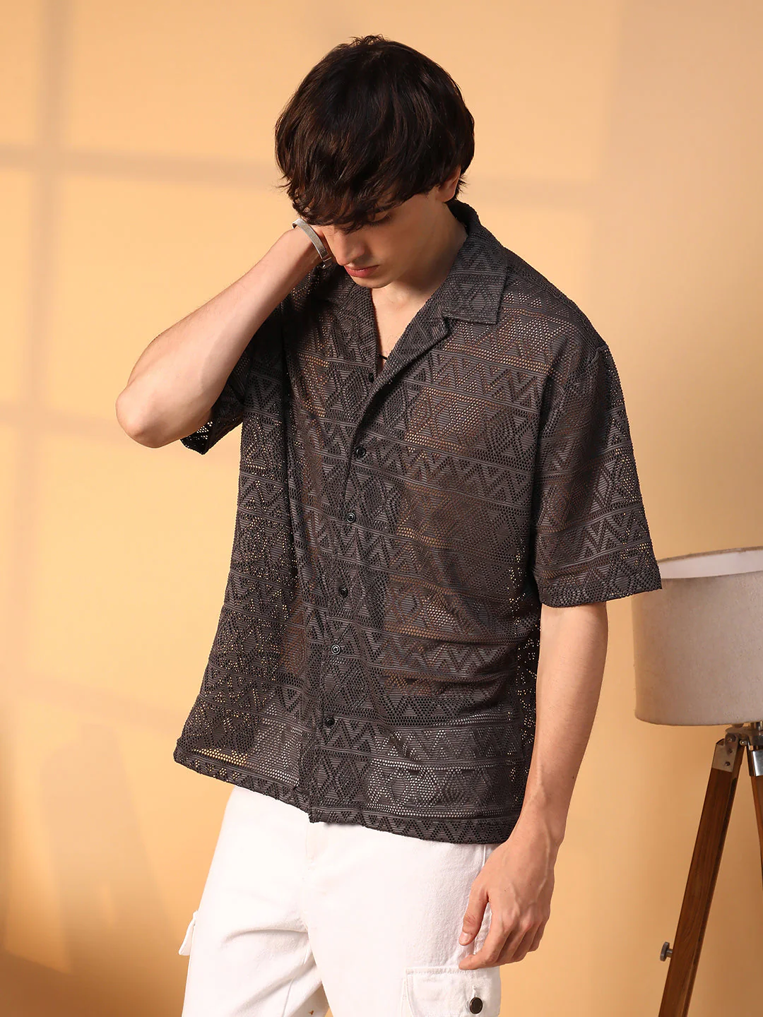 Conoid Knit Oversized Shirt - Image 3