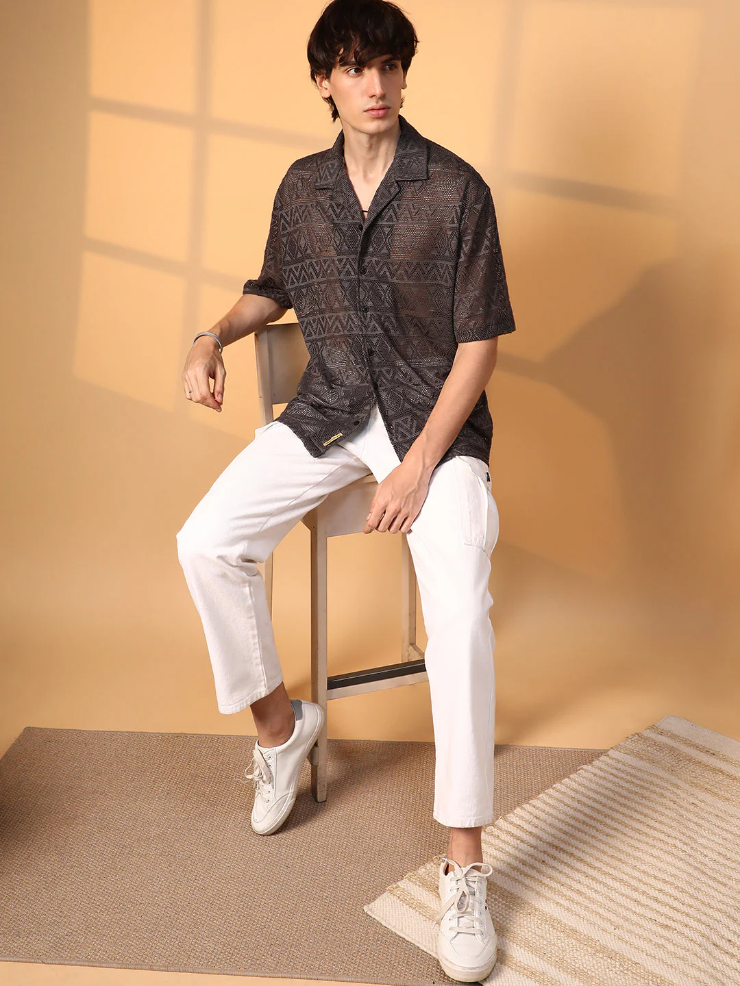 Conoid Knit Oversized Shirt - Image 6