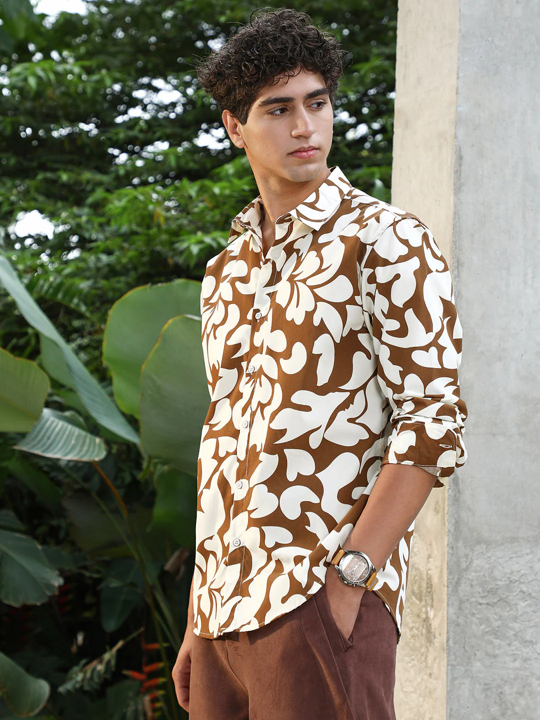 Contrast-Botanics Imprint Shirt - Image 3