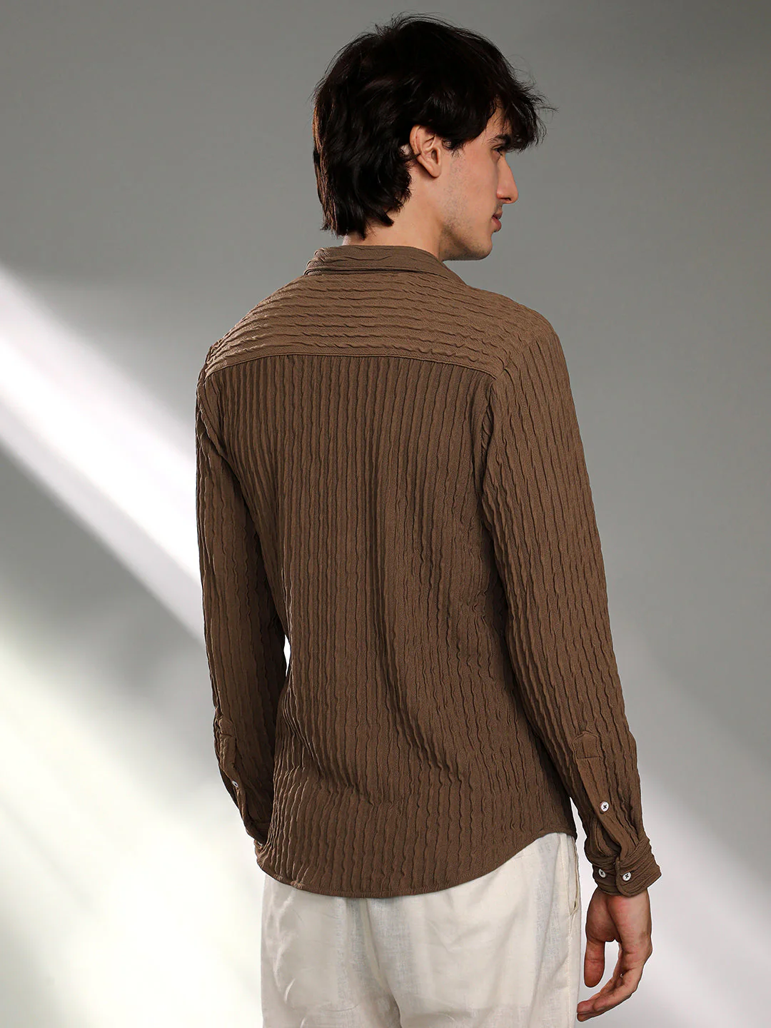 Crease-Stripe Textured Shirt - Image 4