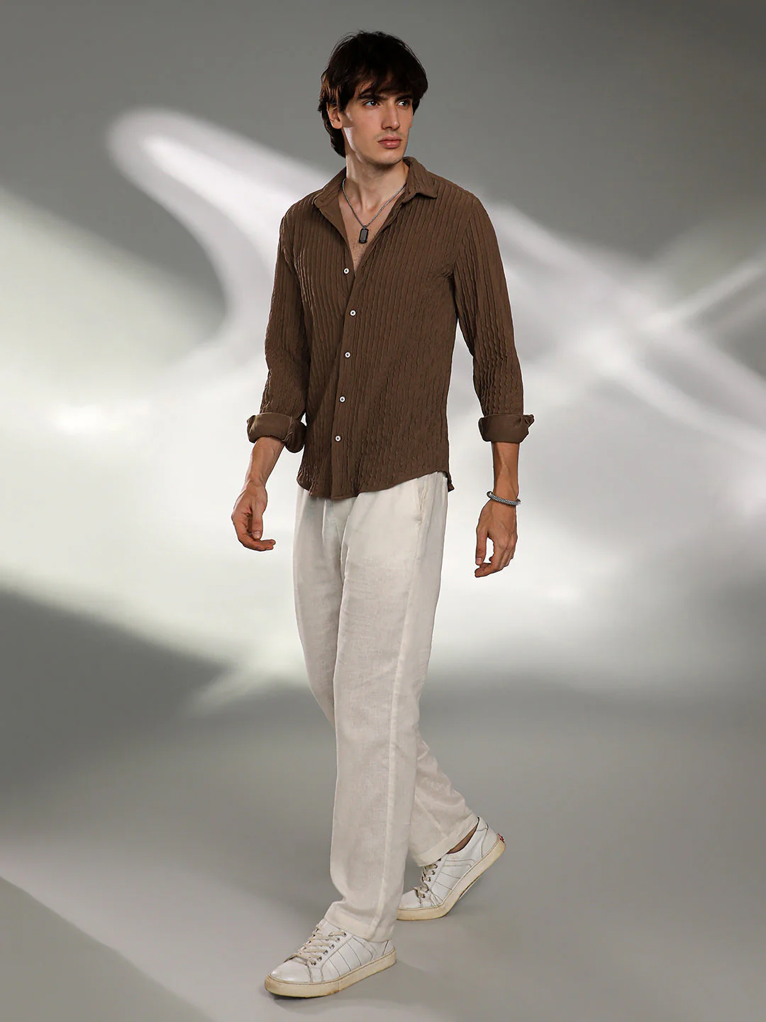 Crease-Stripe Textured Shirt - Image 5
