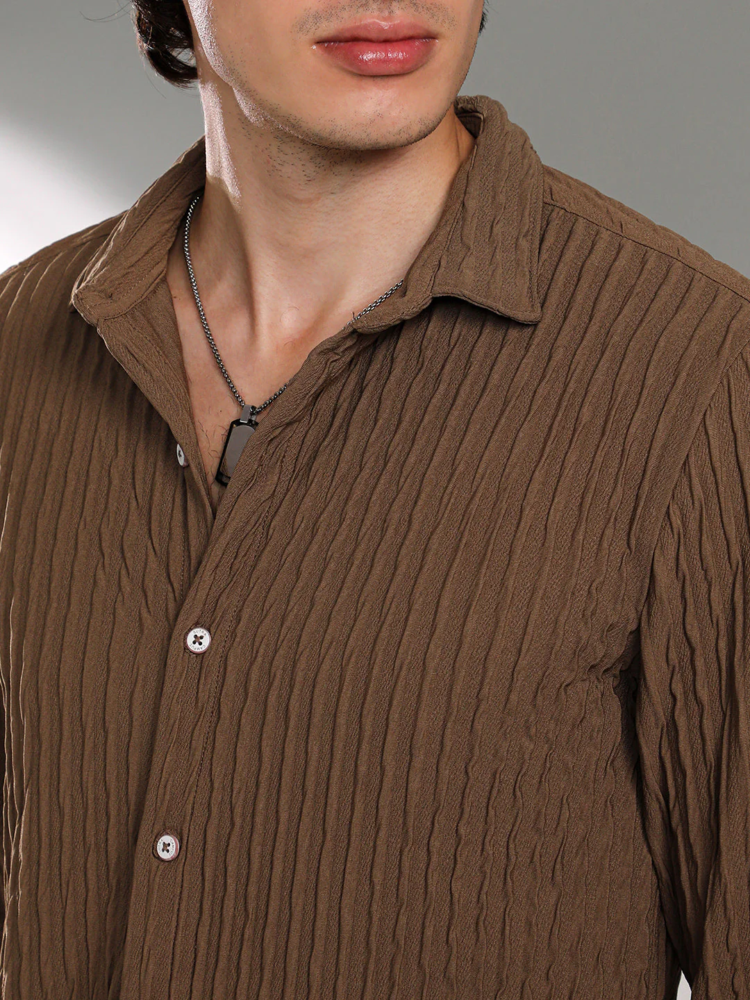 Crease-Stripe Textured Shirt - Image 7