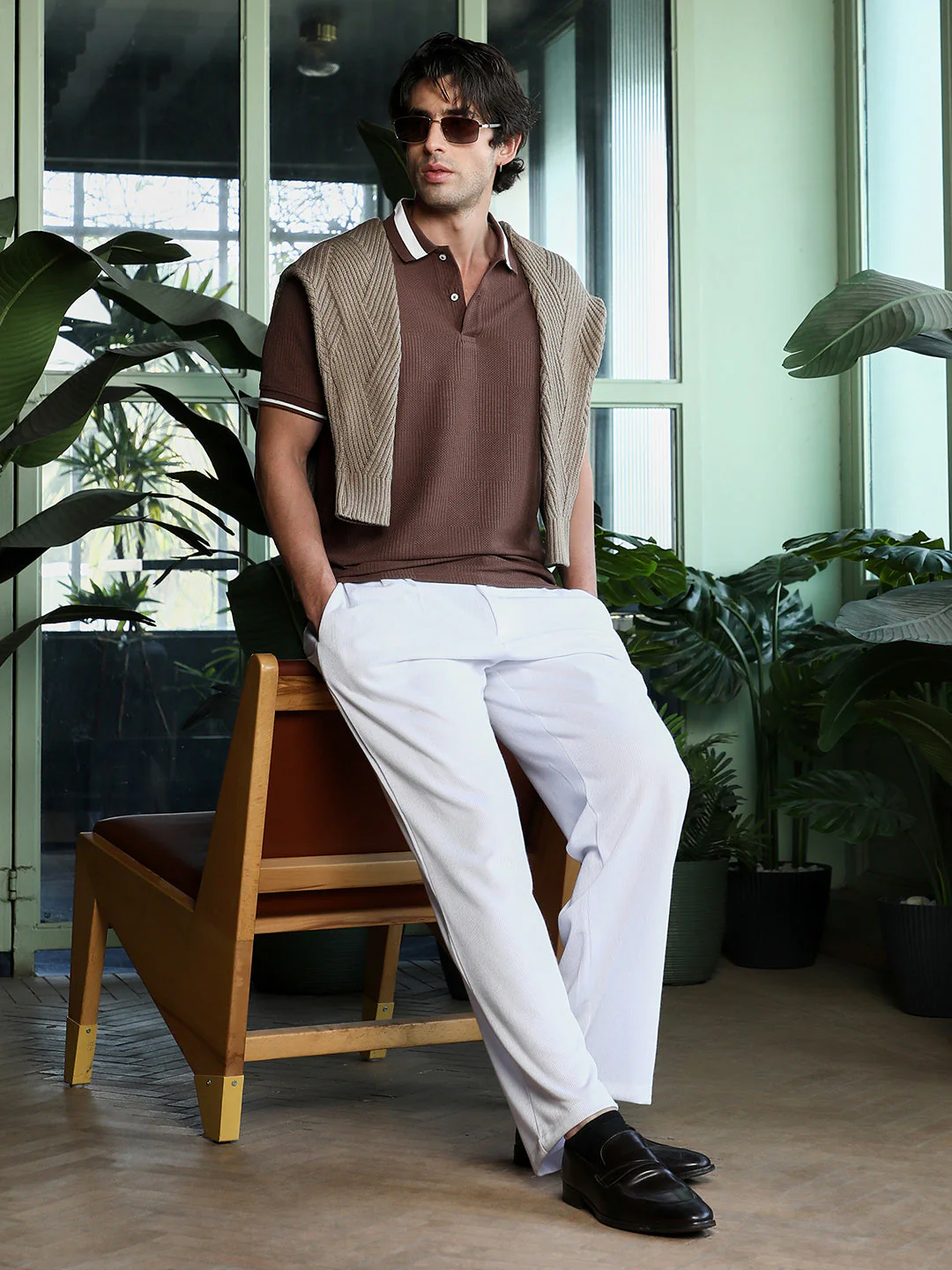 Cuboid-Jacquard Polo T-Shirt - Image 6