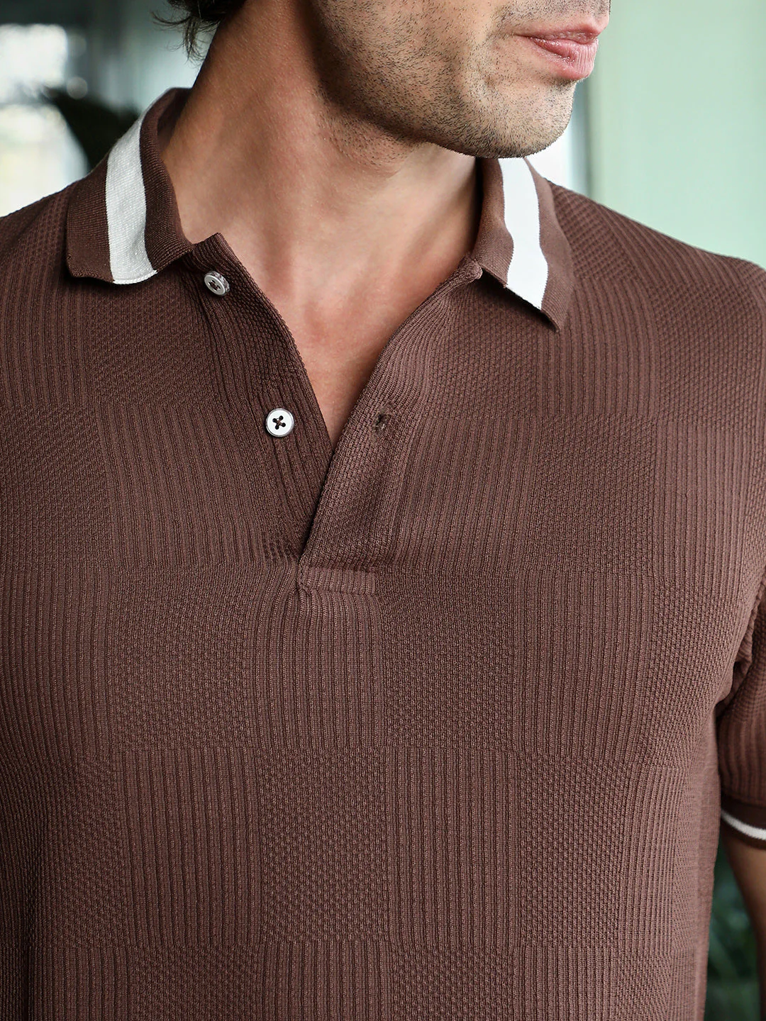 Cuboid-Jacquard Polo T-Shirt - Image 7