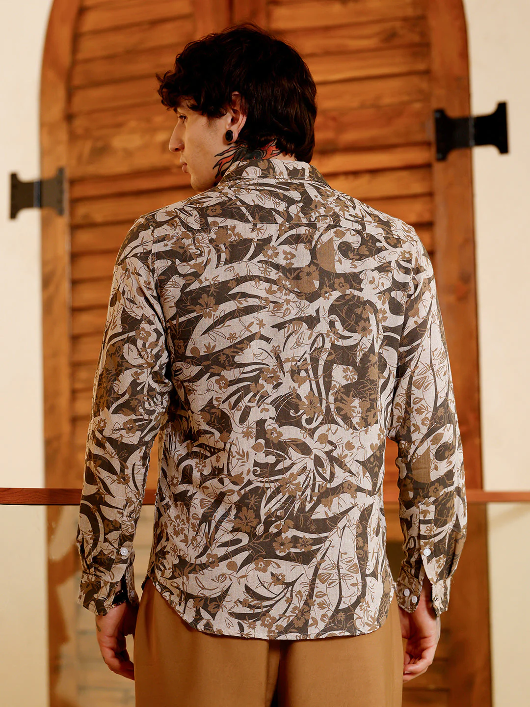 Floral-Block Imprint Shirt - Image 4