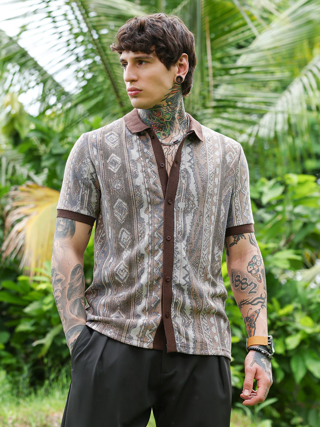 Folk Jacquard-Knit Polo Shirt - Image 2