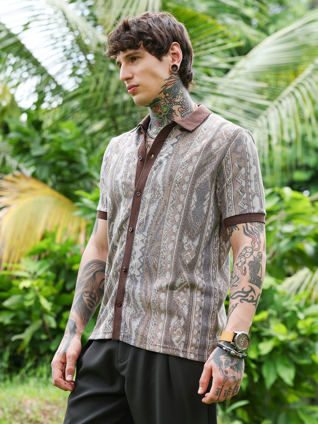 Folk Jacquard-Knit Polo Shirt - Image 3