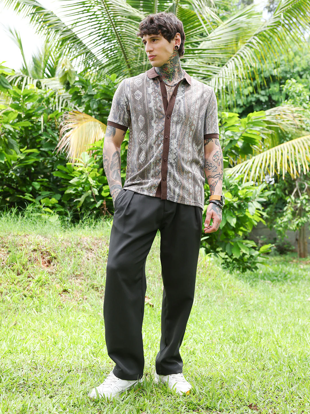 Folk Jacquard-Knit Polo Shirt - Image 5