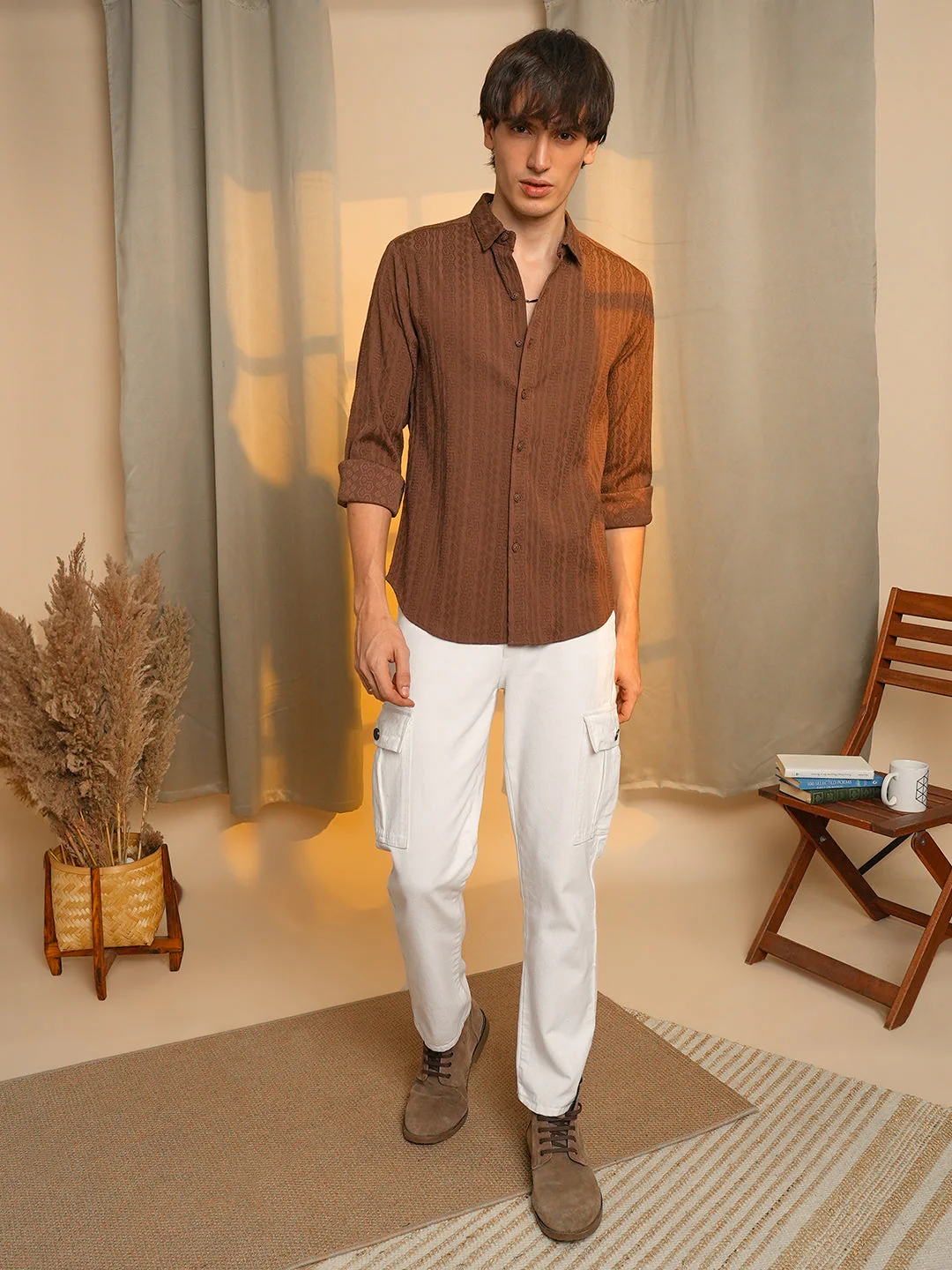 Geometric-Textured Knit Shirt - Image 5