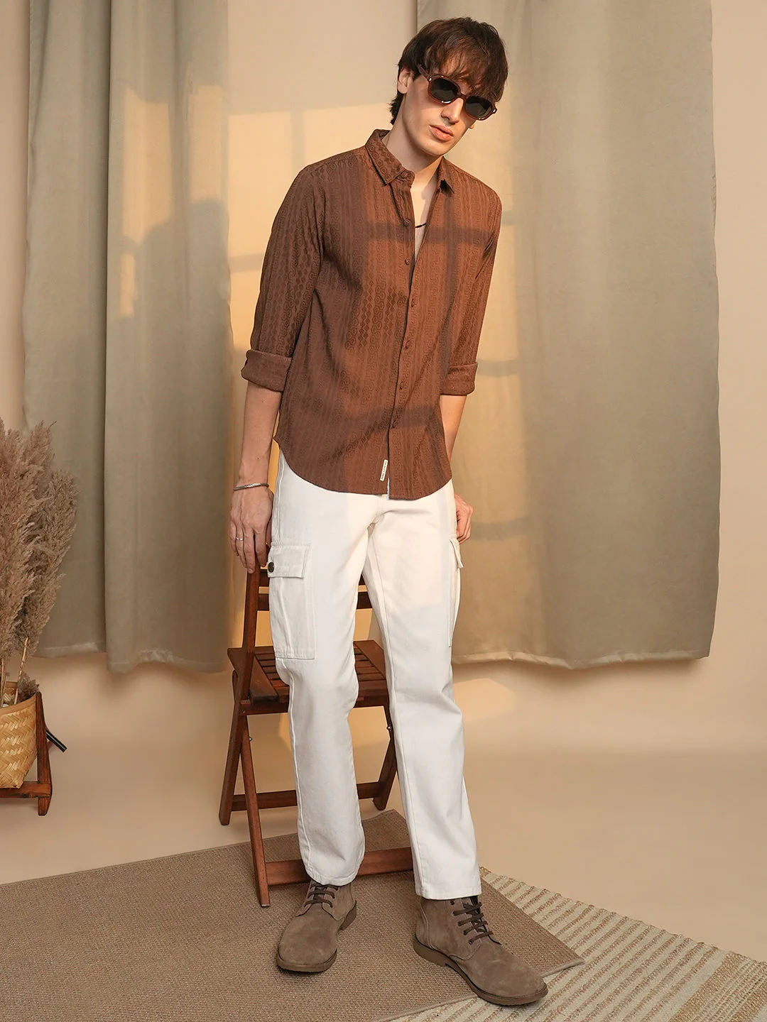 Geometric-Textured Knit Shirt - Image 6