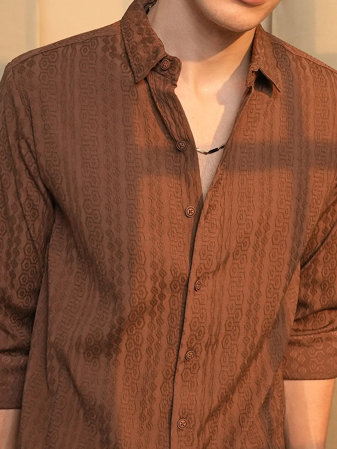 Geometric-Textured Knit Shirt - Image 7