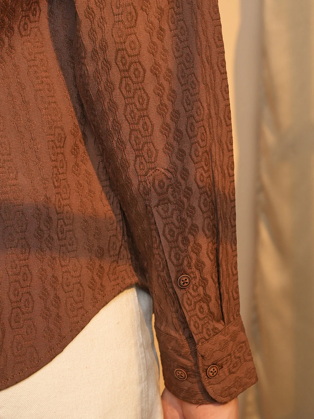 Geometric-Textured Knit Shirt - Image 8