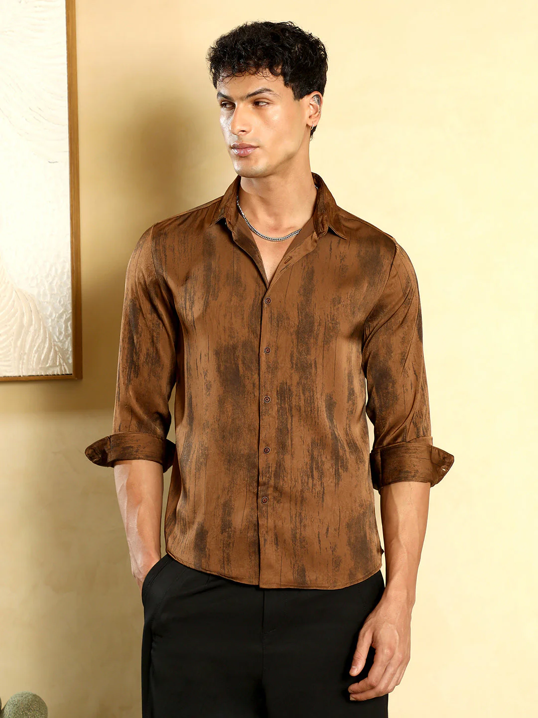 Gleaming-Grazed Satin Shirt - Image 2