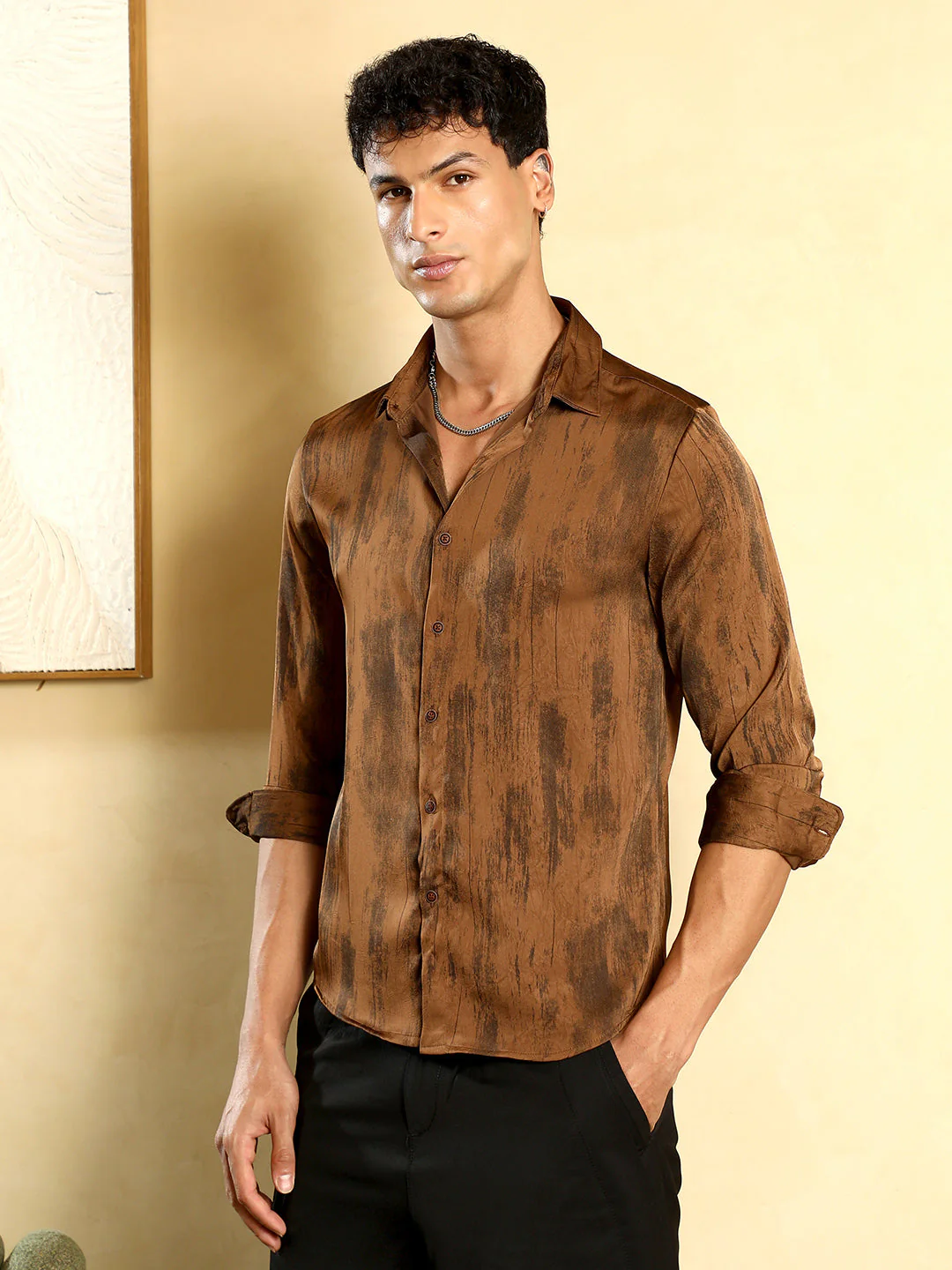 Gleaming-Grazed Satin Shirt - Image 3