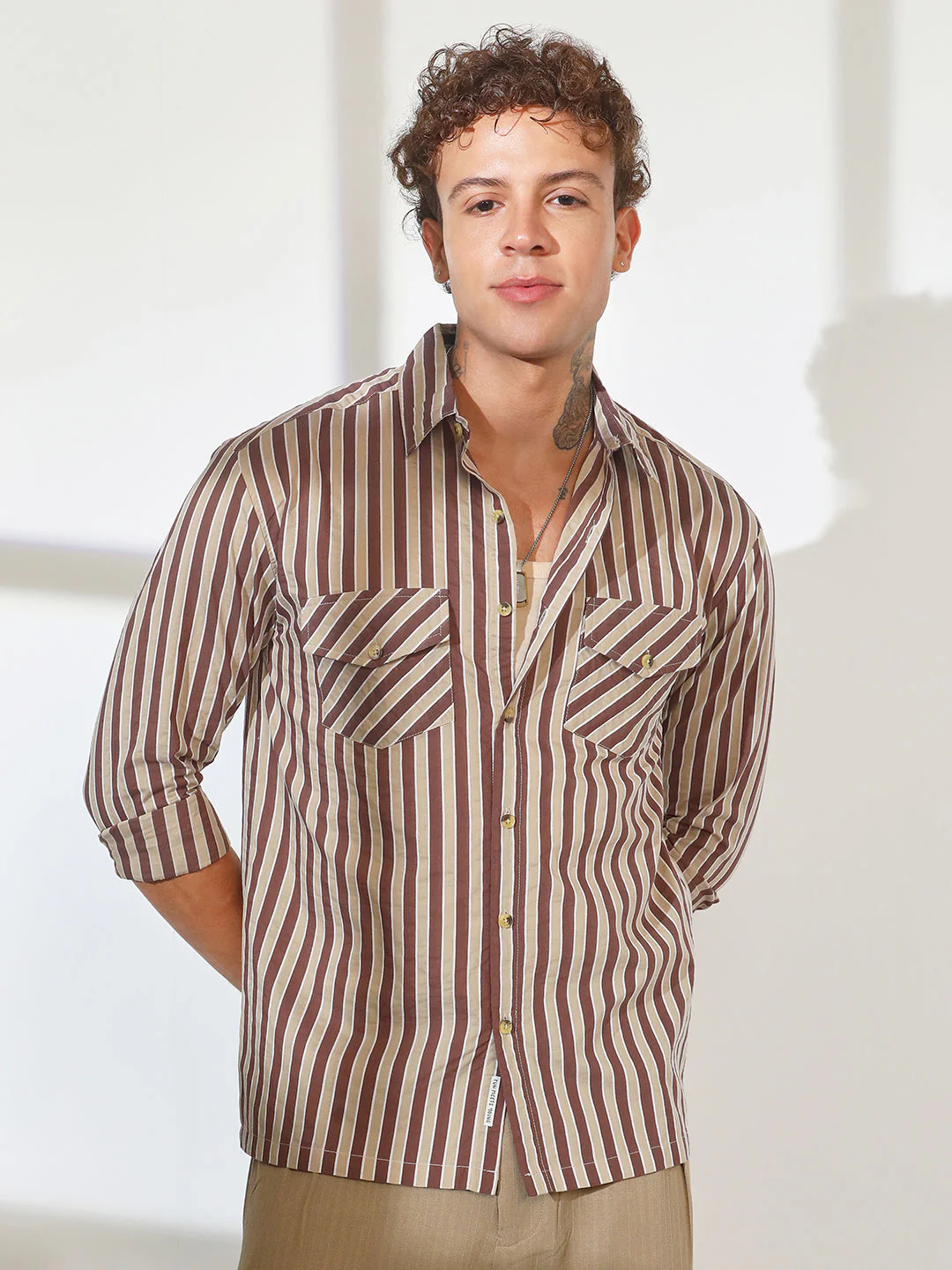 Candy Striped Oversized Shirt - Image 2