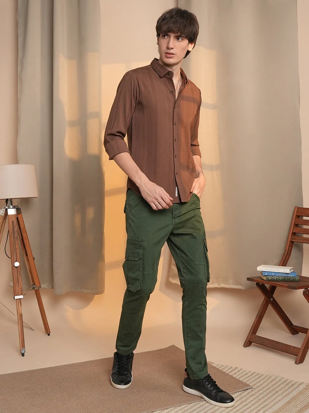 Mesh-Textured Knit Shirt - Image 5