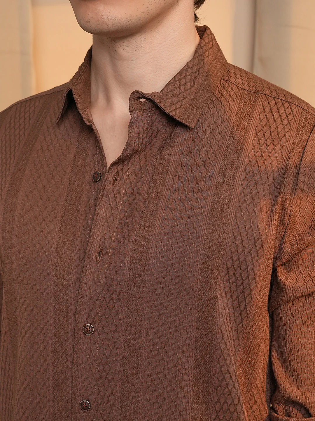 Mesh-Textured Knit Shirt - Image 7