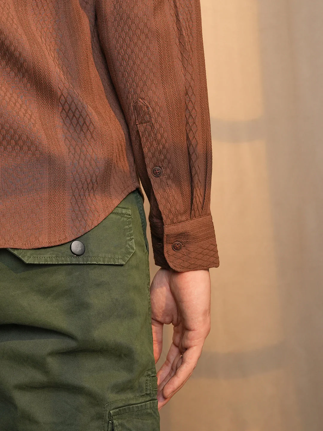 Mesh-Textured Knit Shirt - Image 8