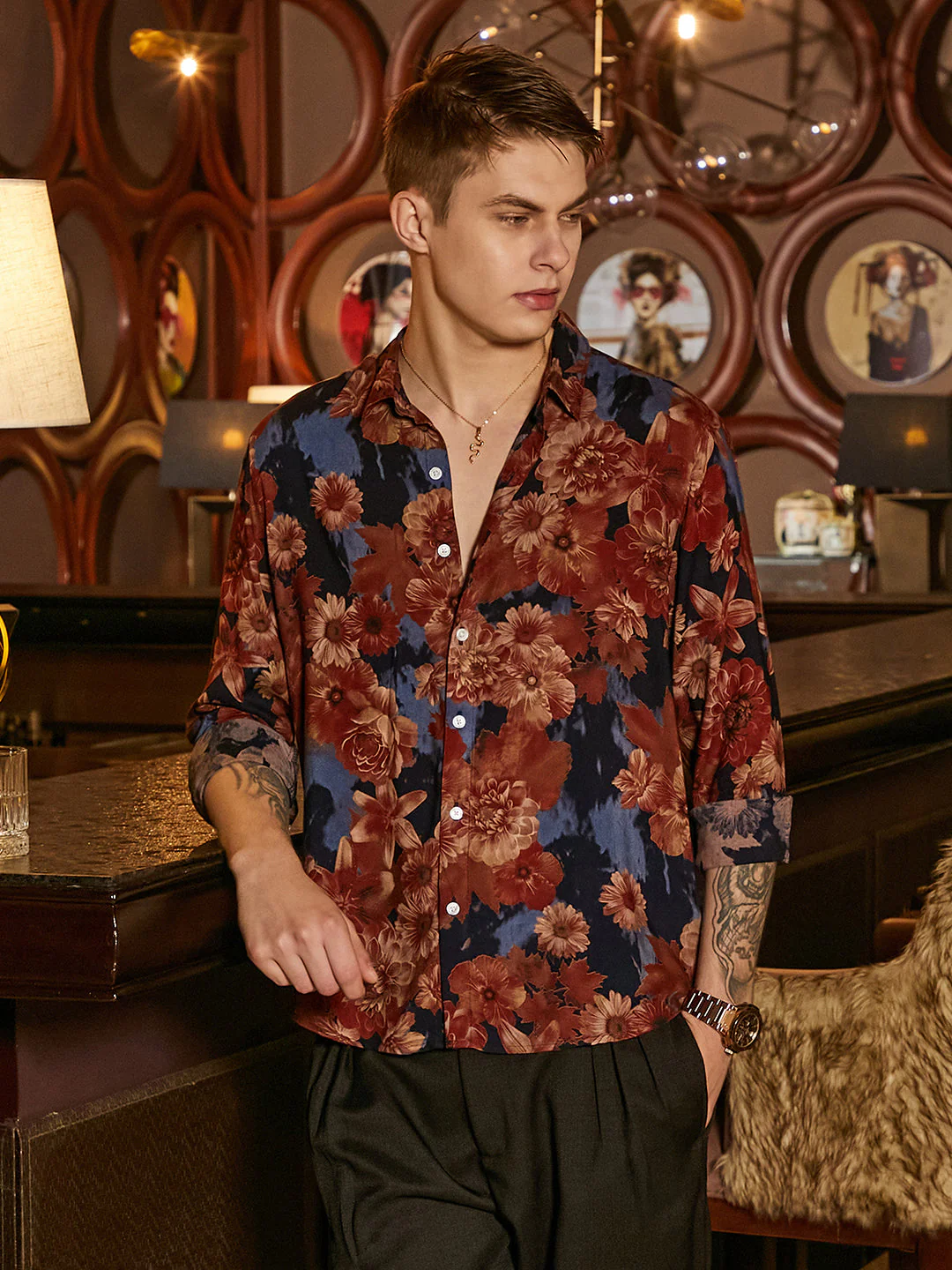 Floral Overlap Shirt - Image 2