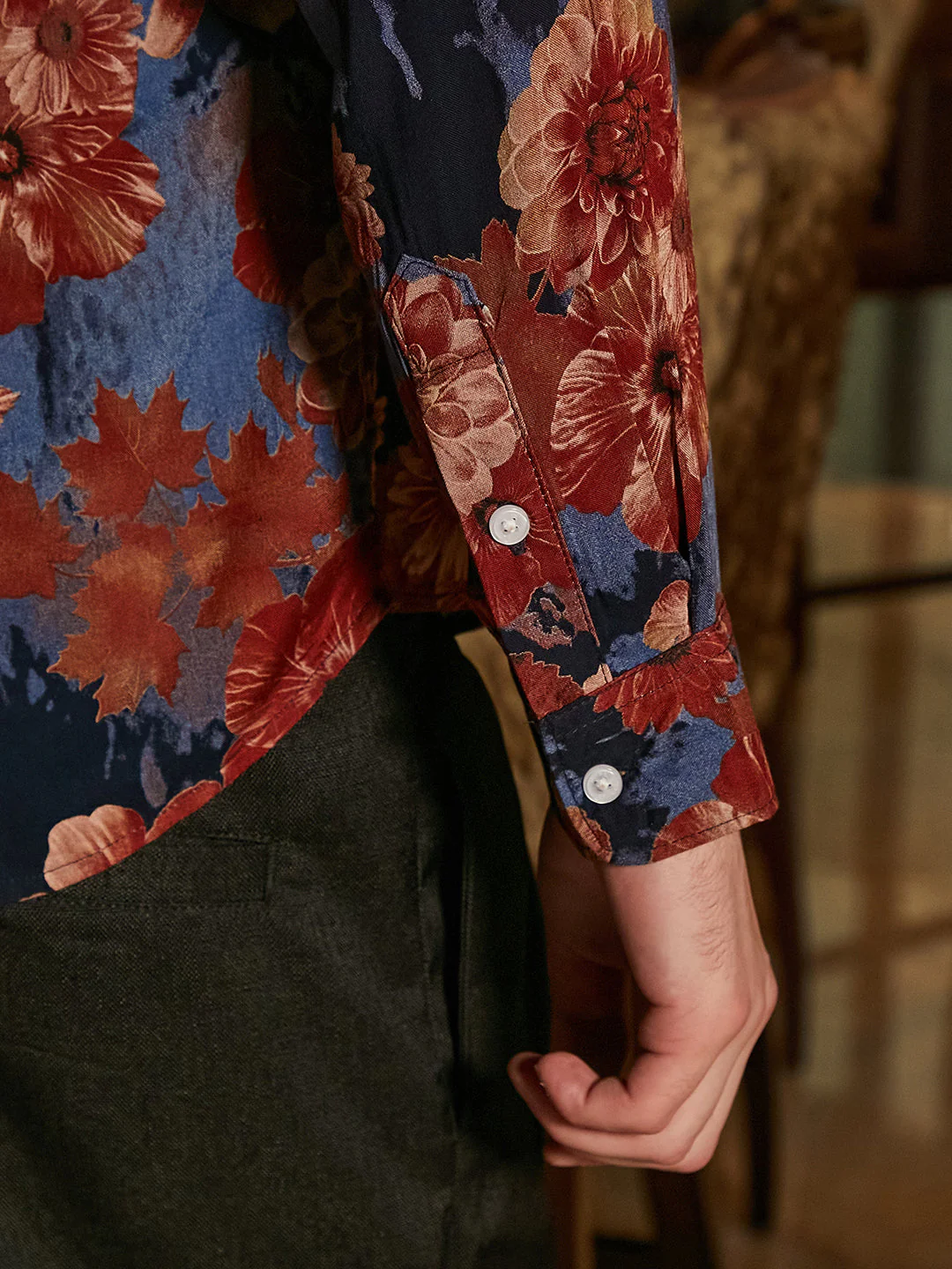 Floral Overlap Shirt - Image 8