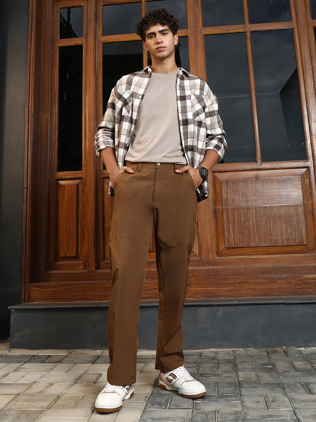 Panelled Straight-Fit Trousers - Image 5