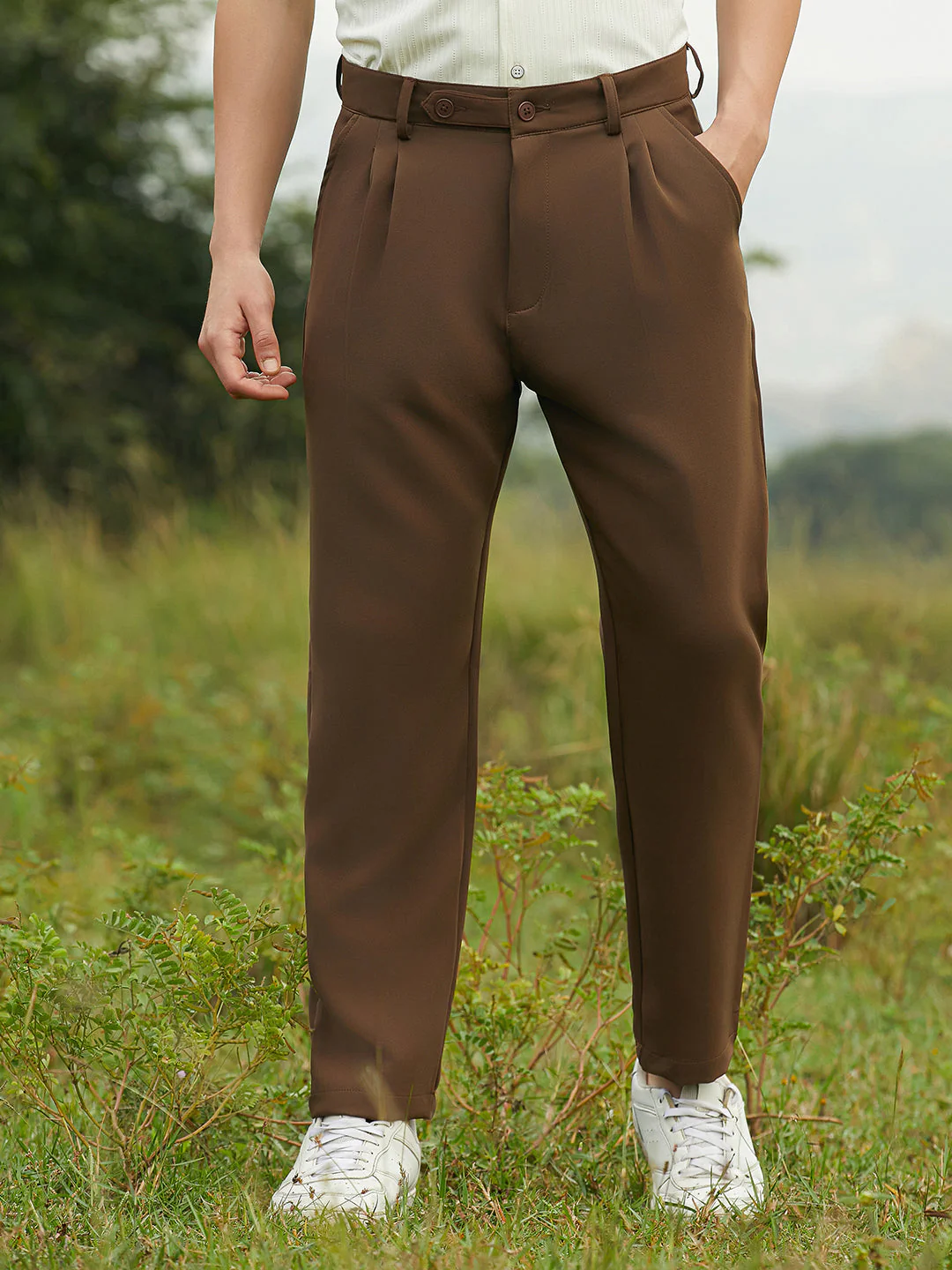 Lightweight - Pleated Suede Trousers - Image 2