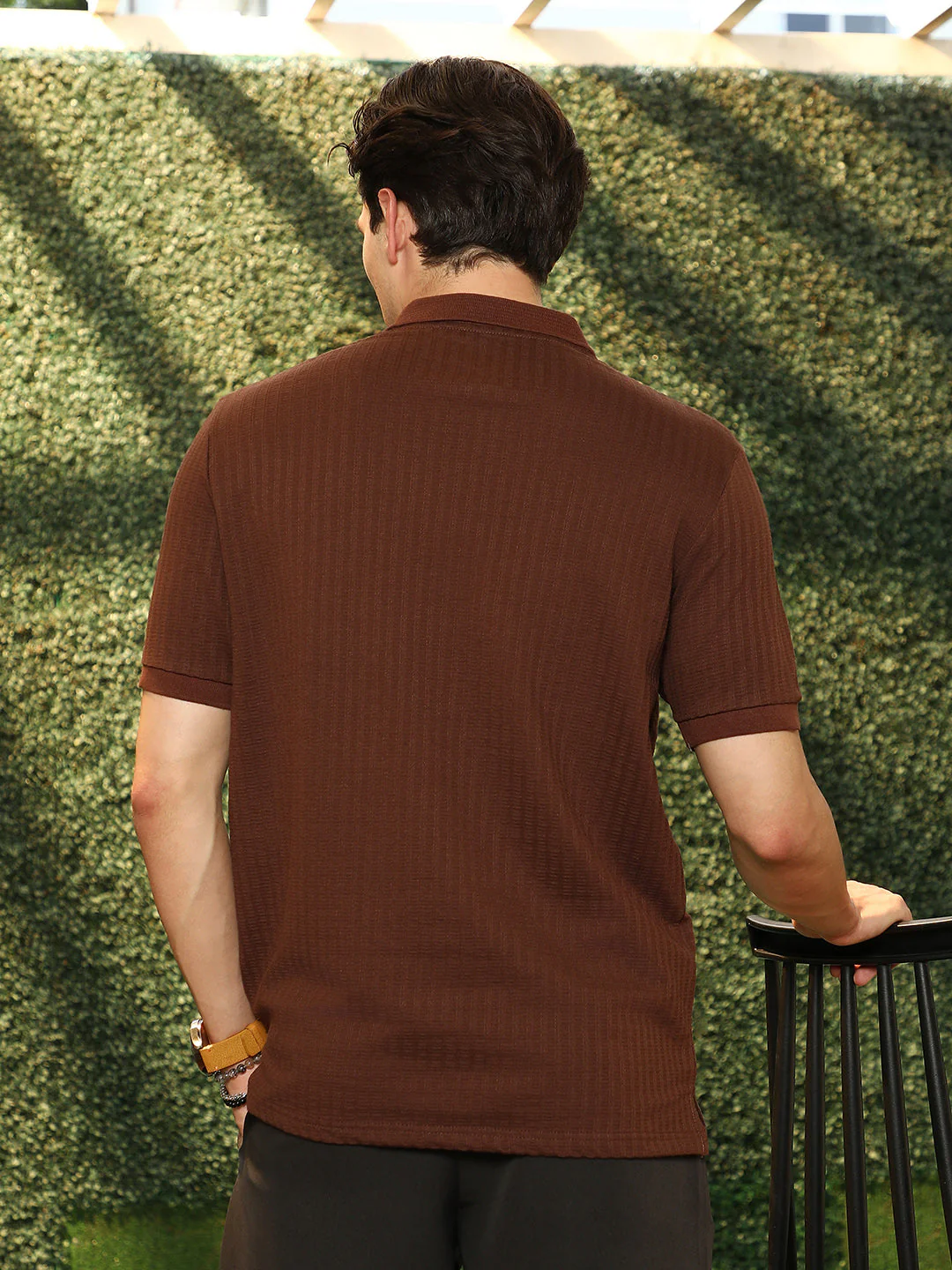 Ripple-Lined Tactile Polo T-Shirt - Image 4