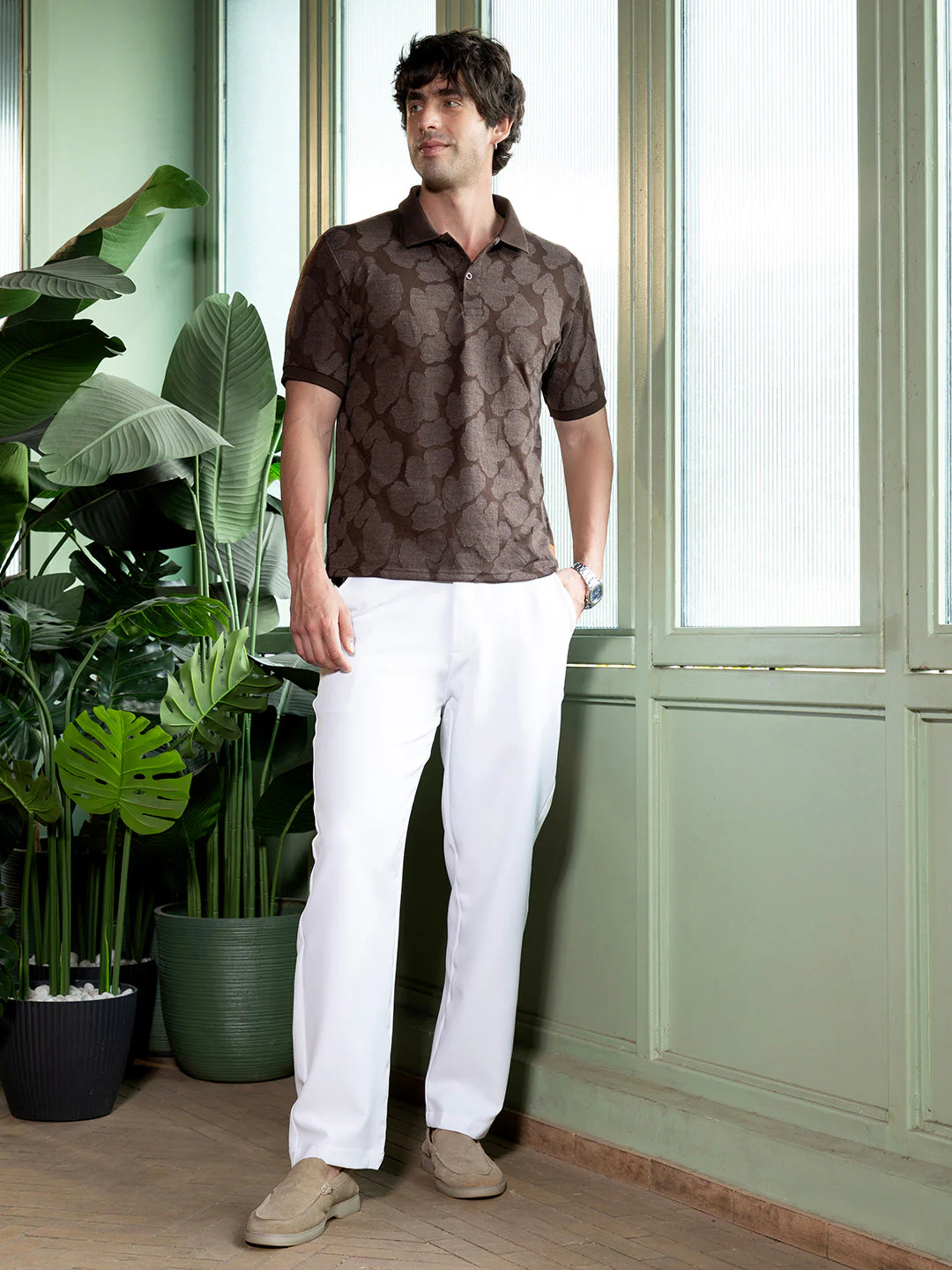 Smear-Jacquard Polo T-Shirt - Image 5