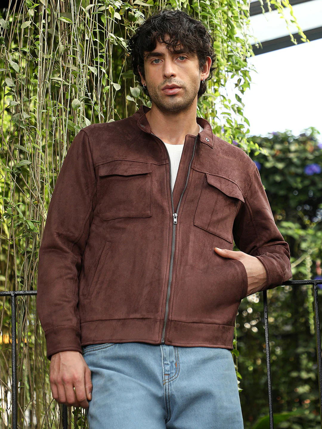 Solid Utility-Suede Rider Jacket - Image 2