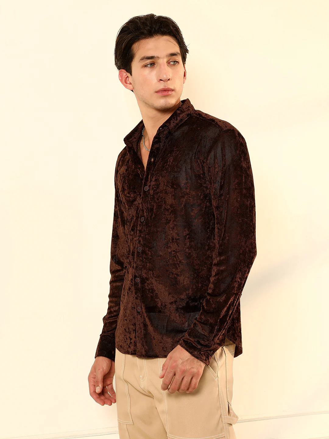 Solid Velvet Shirt - Image 2