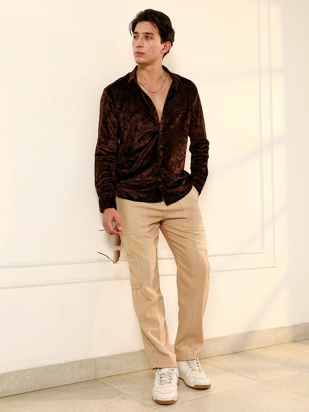 Solid Velvet Shirt - Image 5