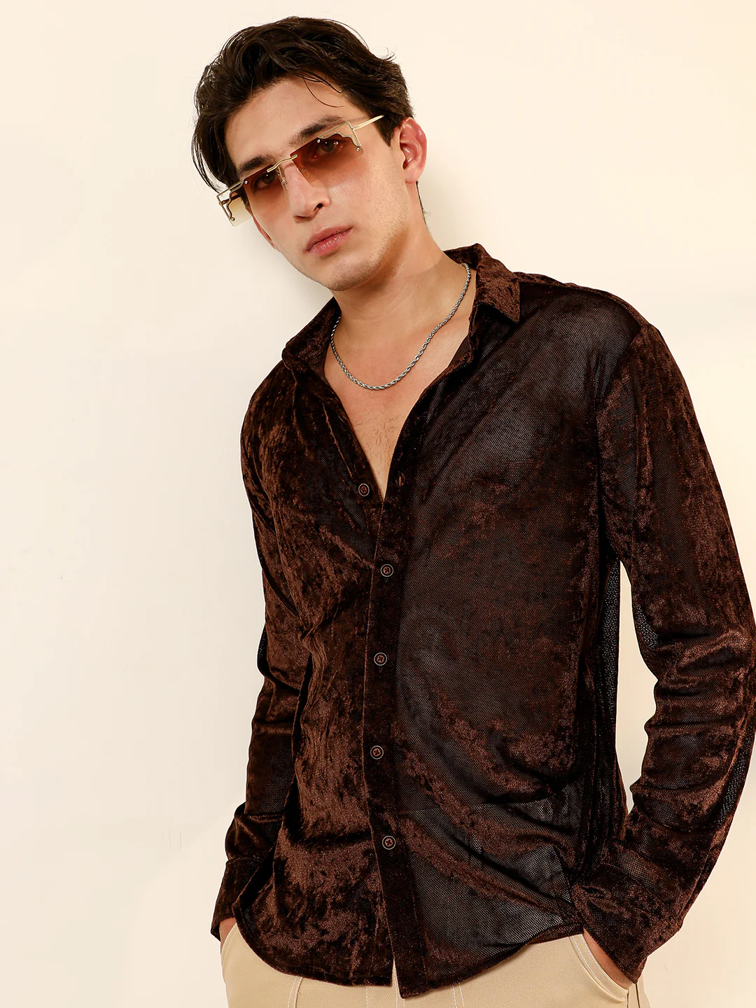 Solid Velvet Shirt - Image 7