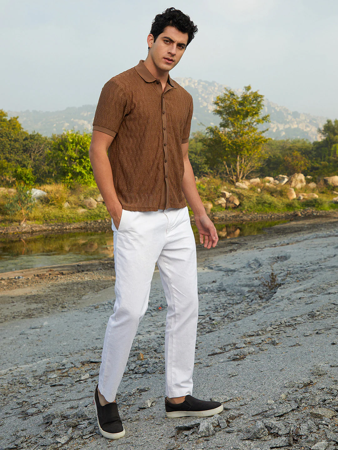 Swirl-Knit Polo Shirt - Image 5
