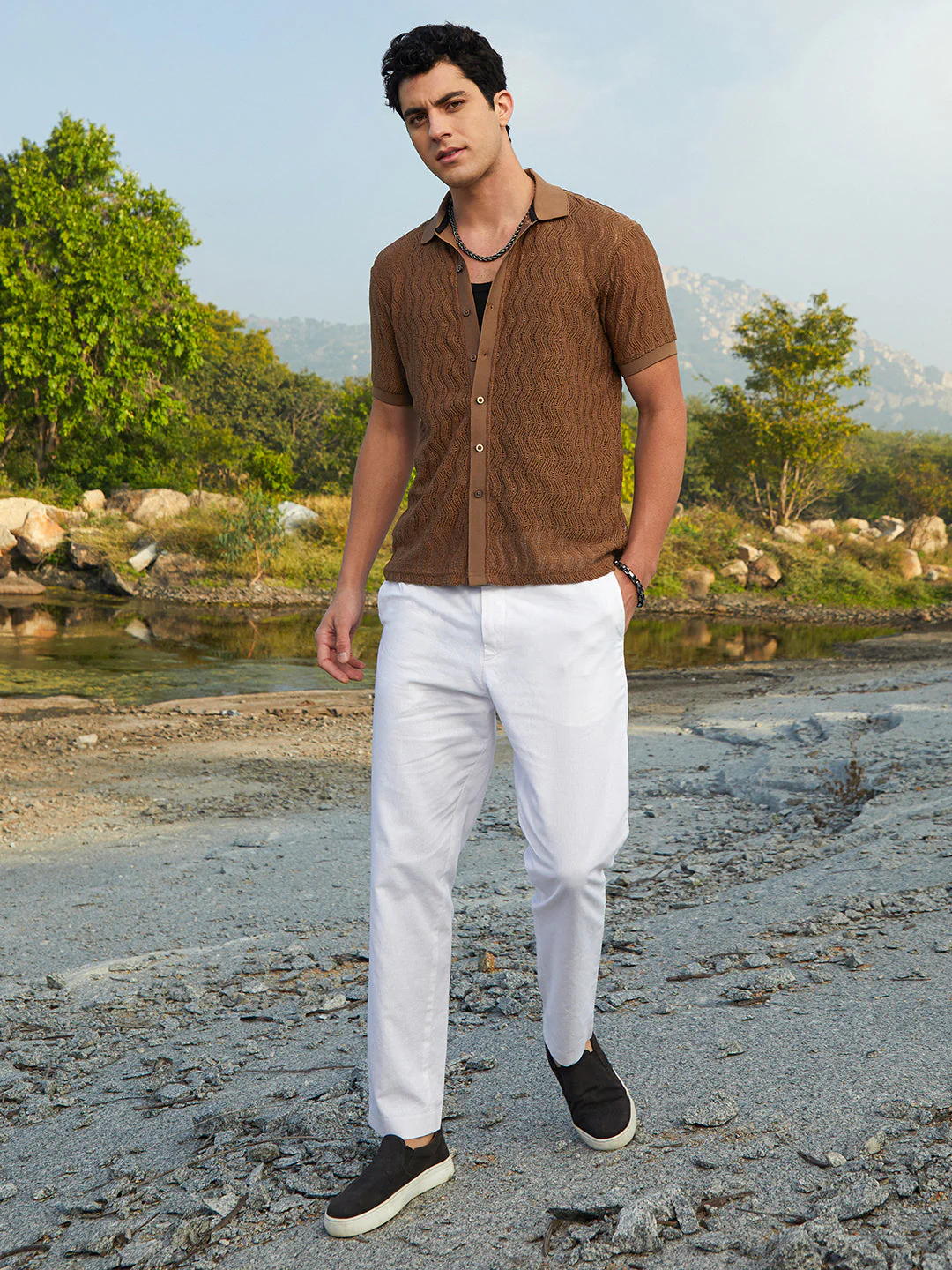 Swirl-Knit Polo Shirt - Image 6