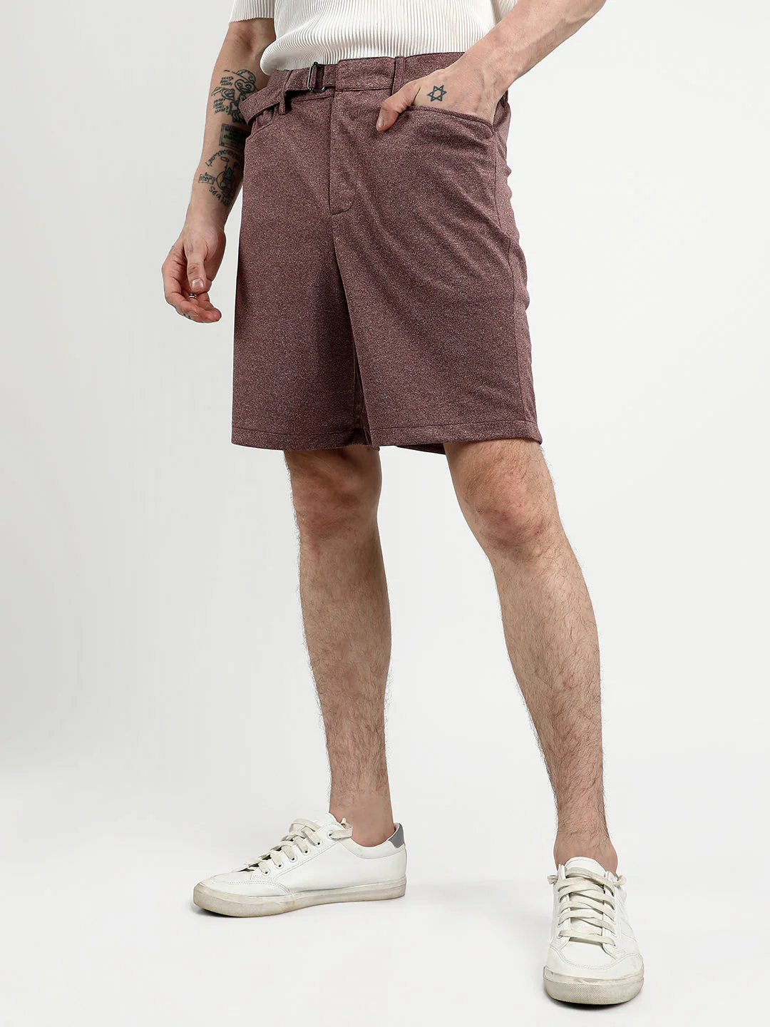 Tailored Heathered Shorts - Image 3