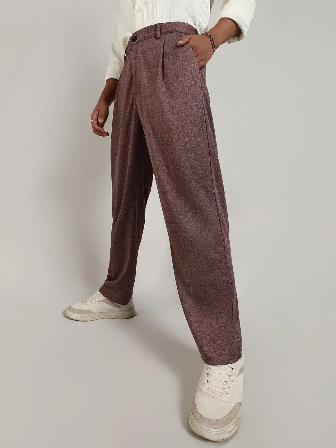 Lightweight - Tailored Heathered Trousers - Image 3