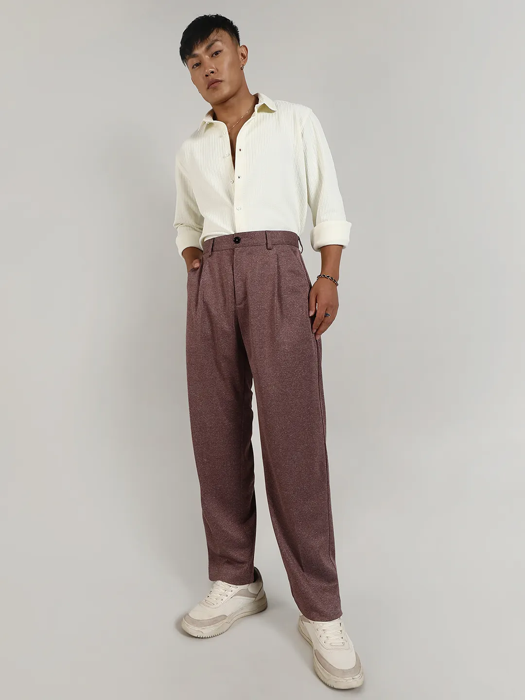 Lightweight - Tailored Heathered Trousers - Image 5