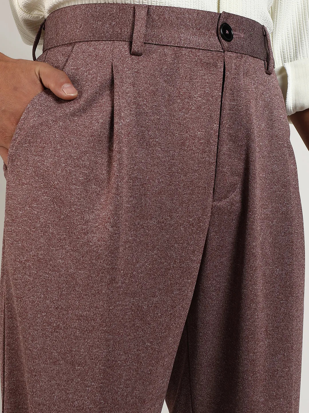 Lightweight - Tailored Heathered Trousers - Image 7