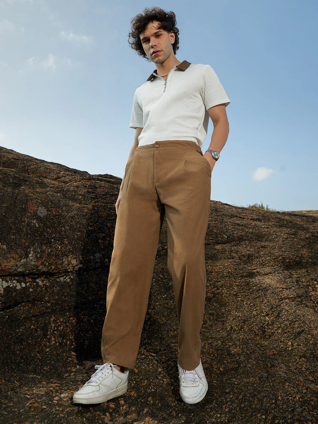 Tailored Waffle Trousers - Image 5