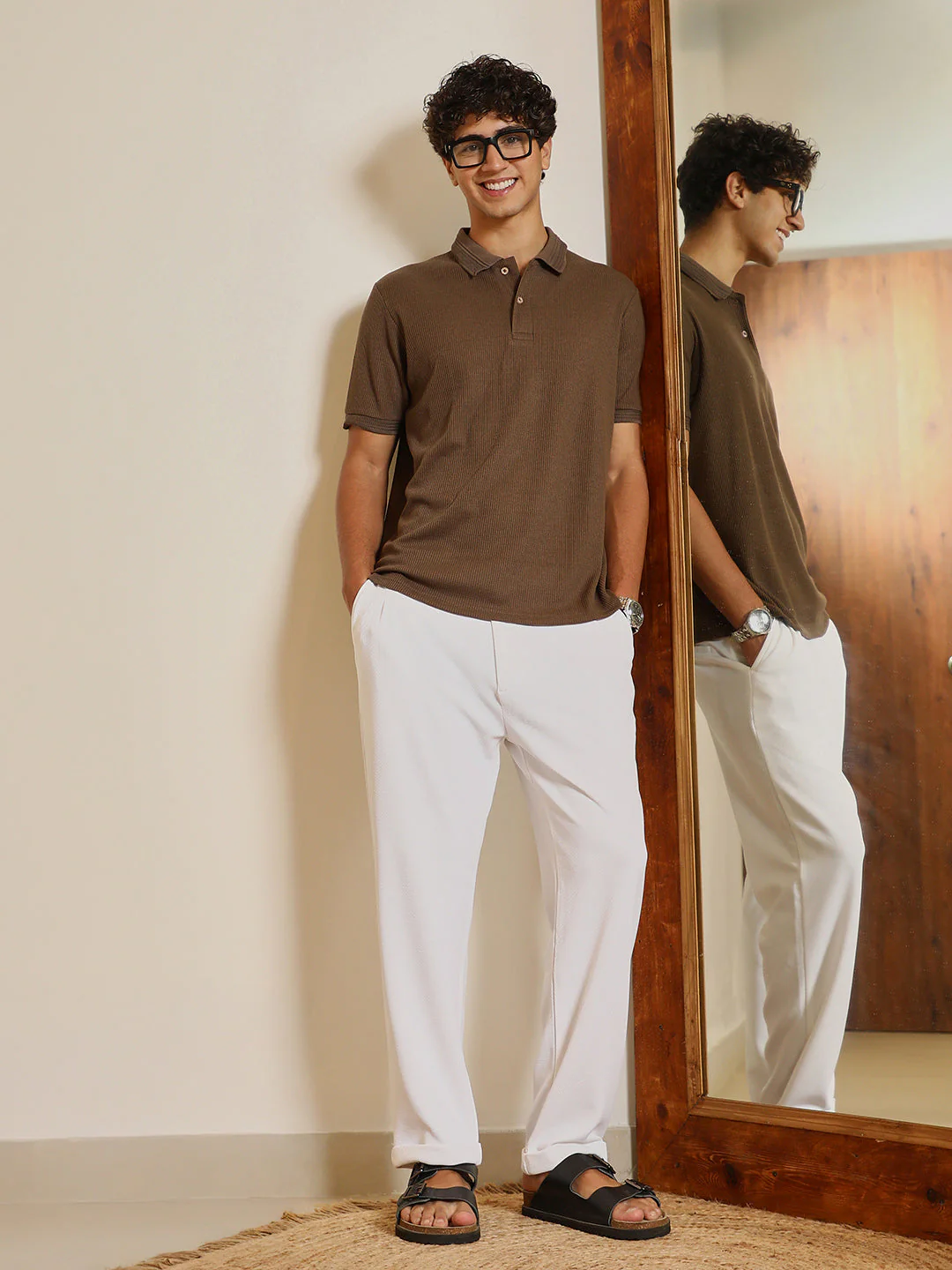 Textured-Knit Polo T-Shirt - Image 6